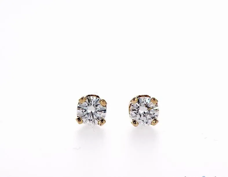 14K  Gold Round Diamond Stud Earrings (0.20Ctw)