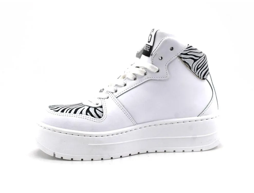 2STAR Sneaker High Retro White Zebra Black 2SD3291