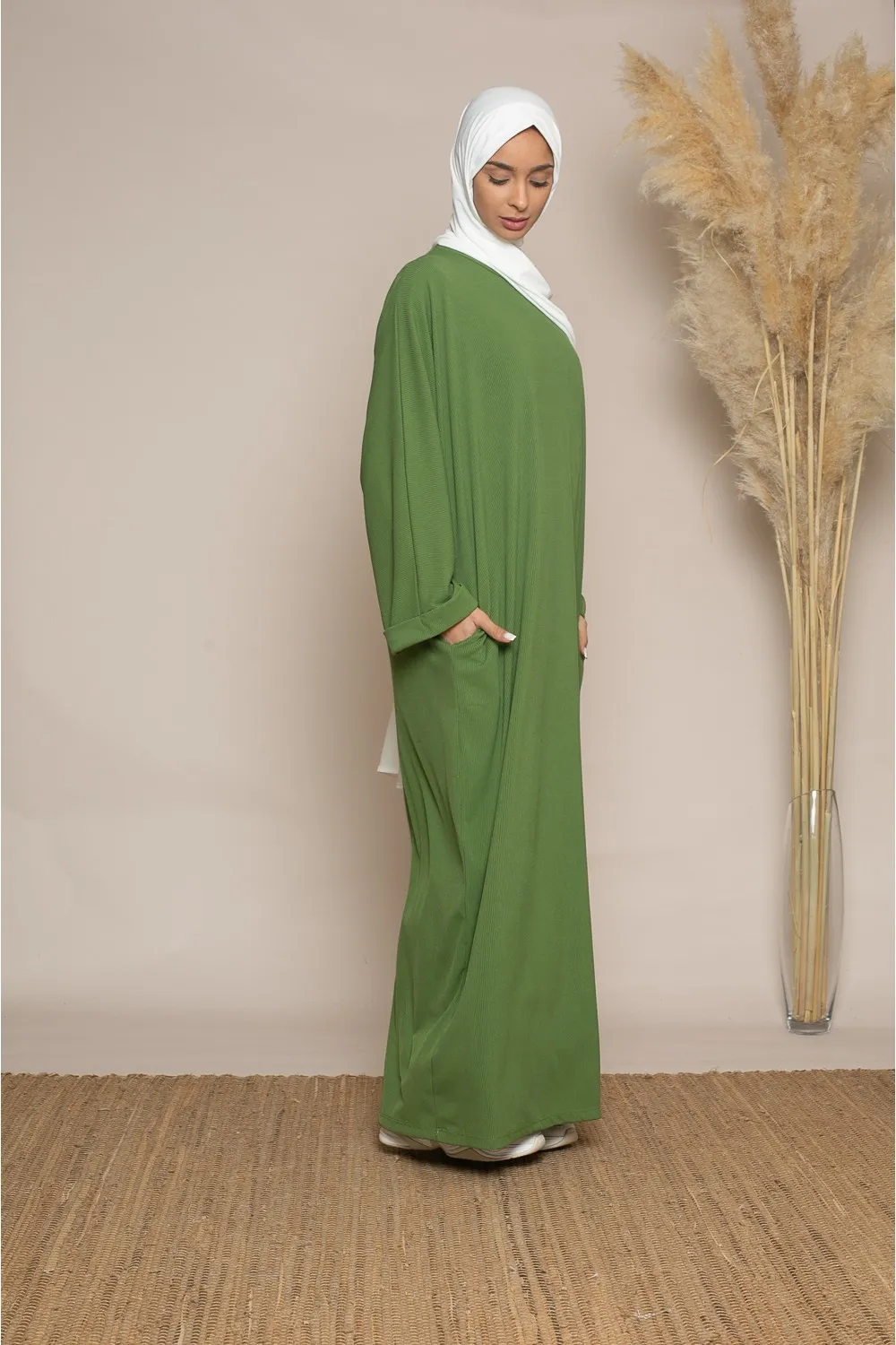 Abaya extragrande verde oliva