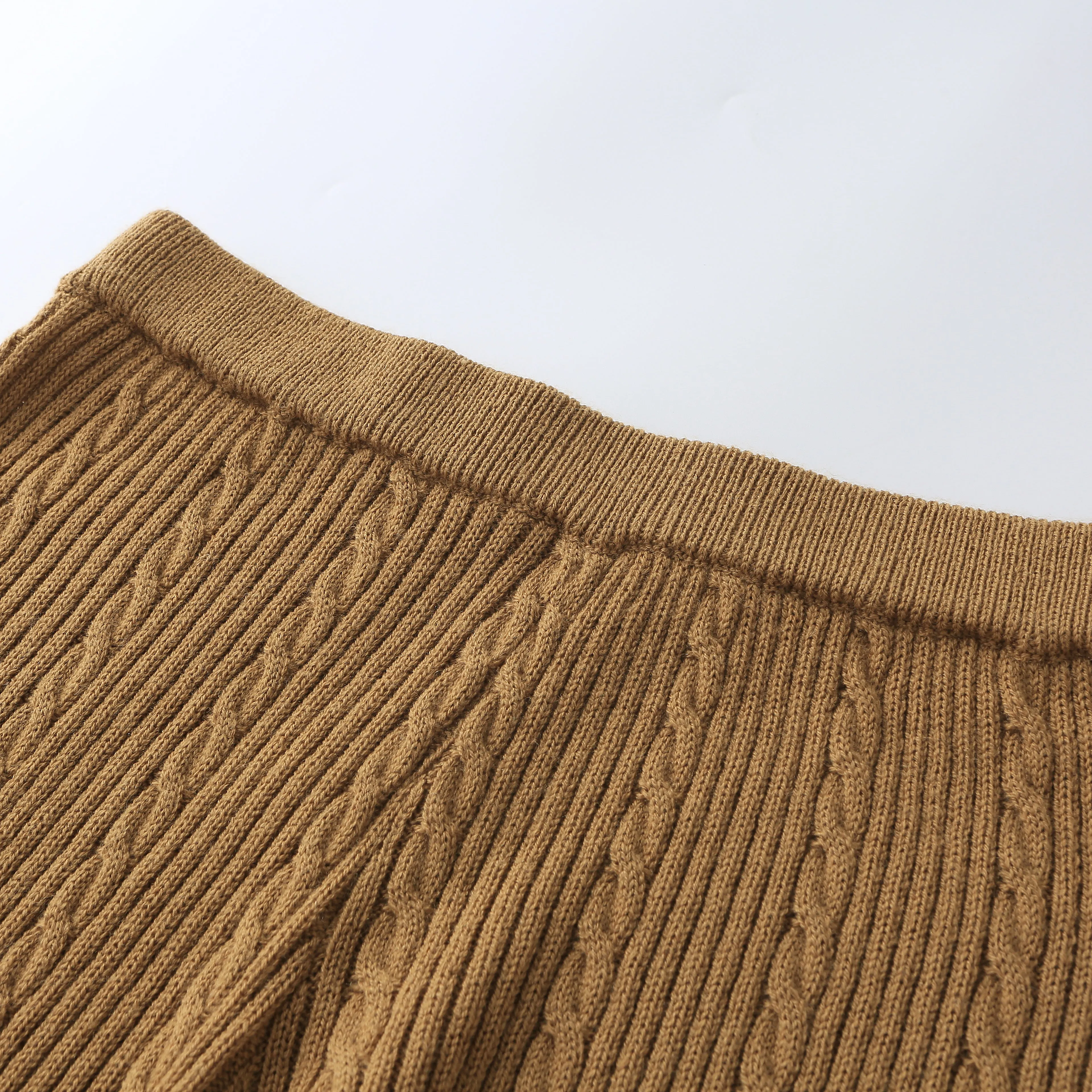 Adult Cable Knit Leggings in Camel