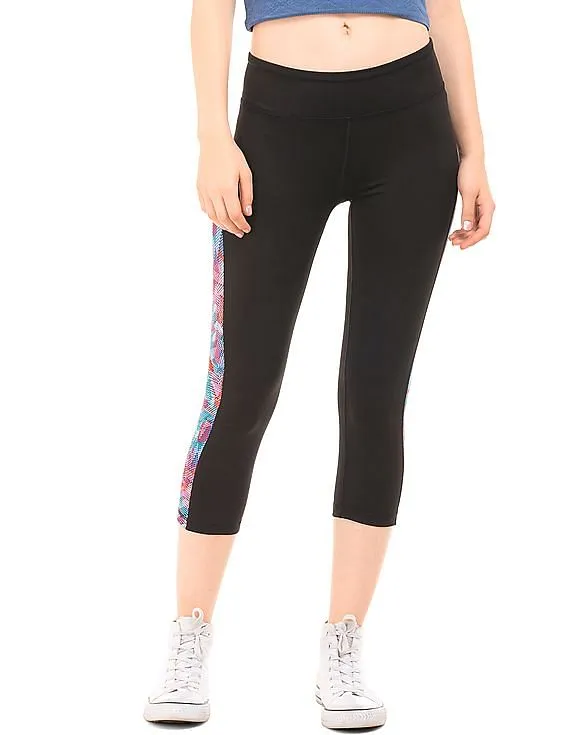 Aeropostale Printed Panel Active Capri Leggings