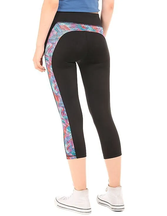 Aeropostale Printed Panel Active Capri Leggings