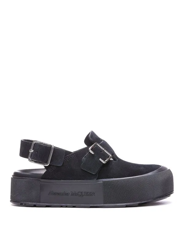 Alexander Mcqueen Slick black suede sandals