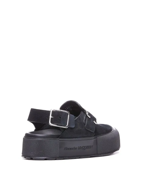 Alexander Mcqueen Slick black suede sandals