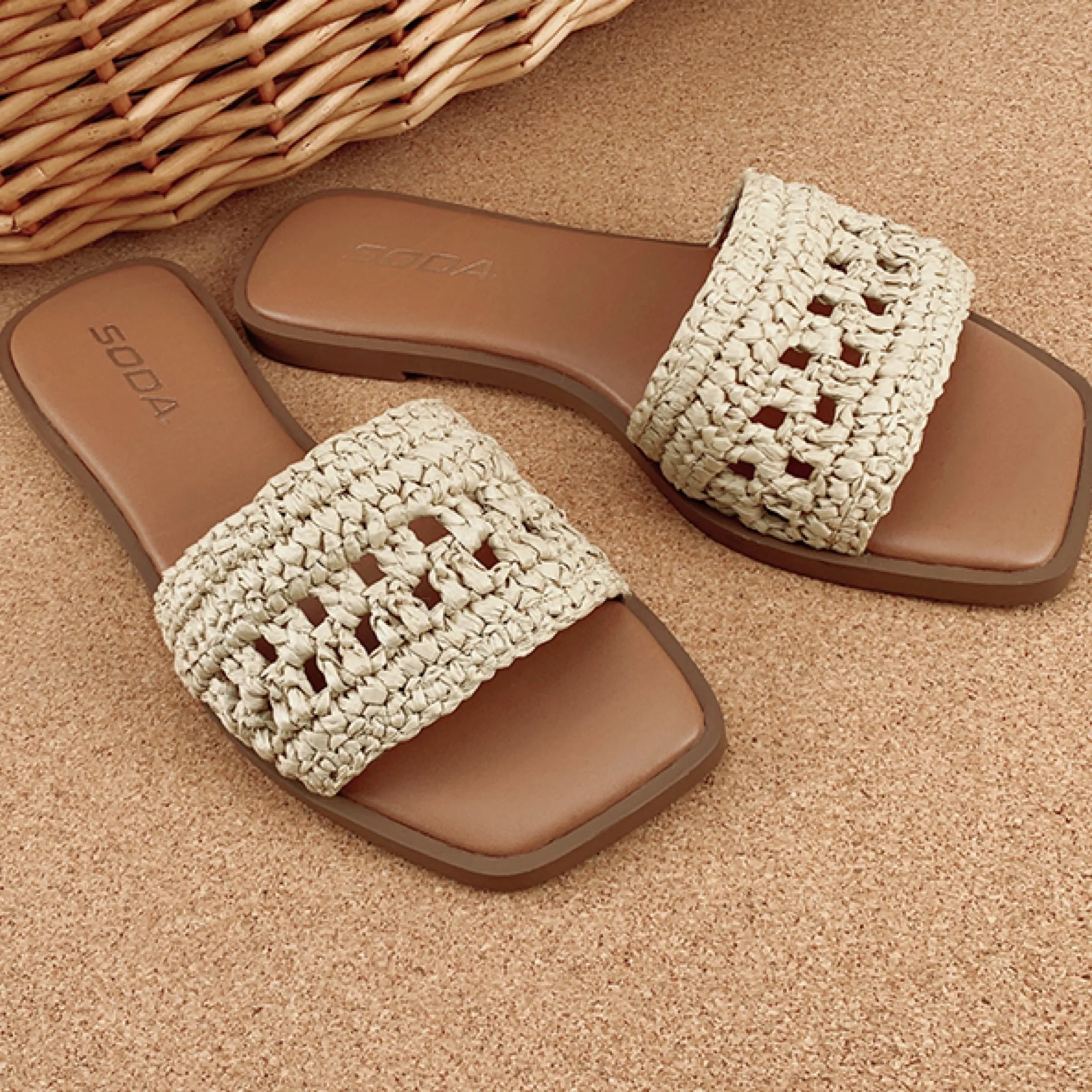 Ambessa Raffia Single Band Sandals