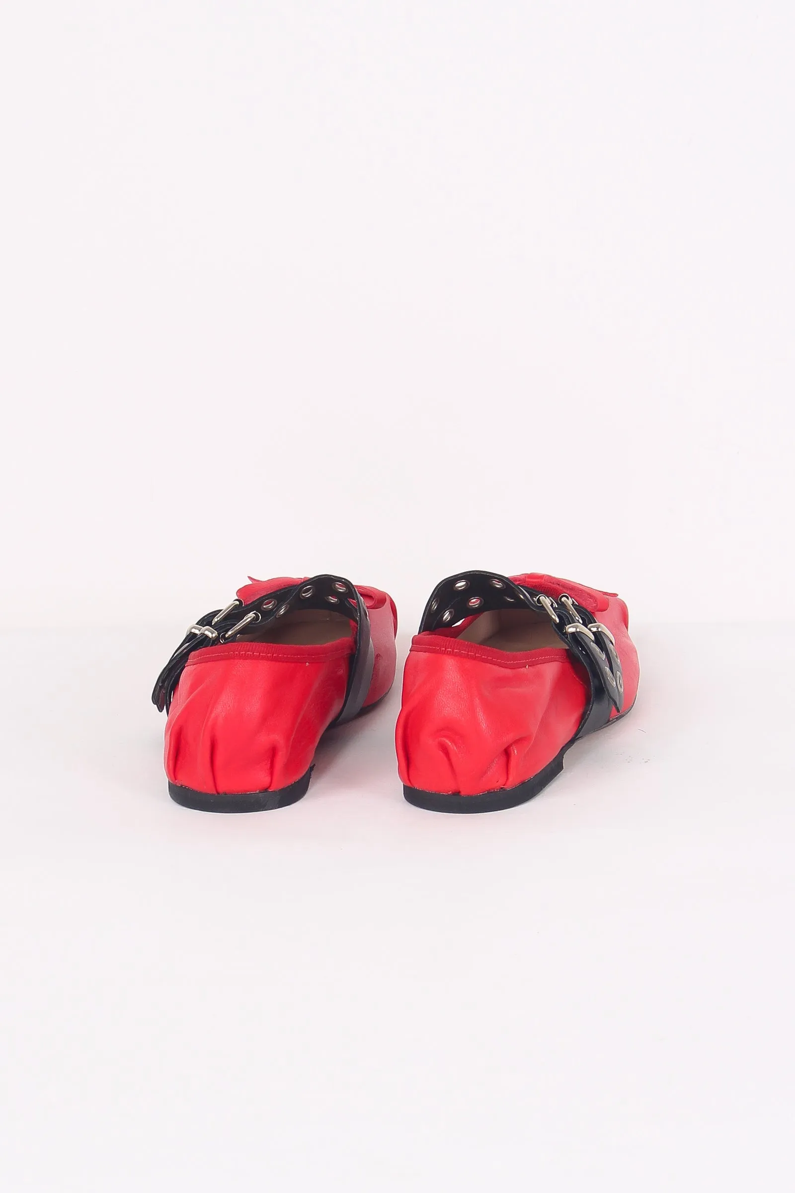 Ballerina Fibbia Borchie Vera Rosso/nero