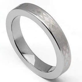 BEAUTIFUL LASER ENGRAVED TUNGSTED CARBIDE RING