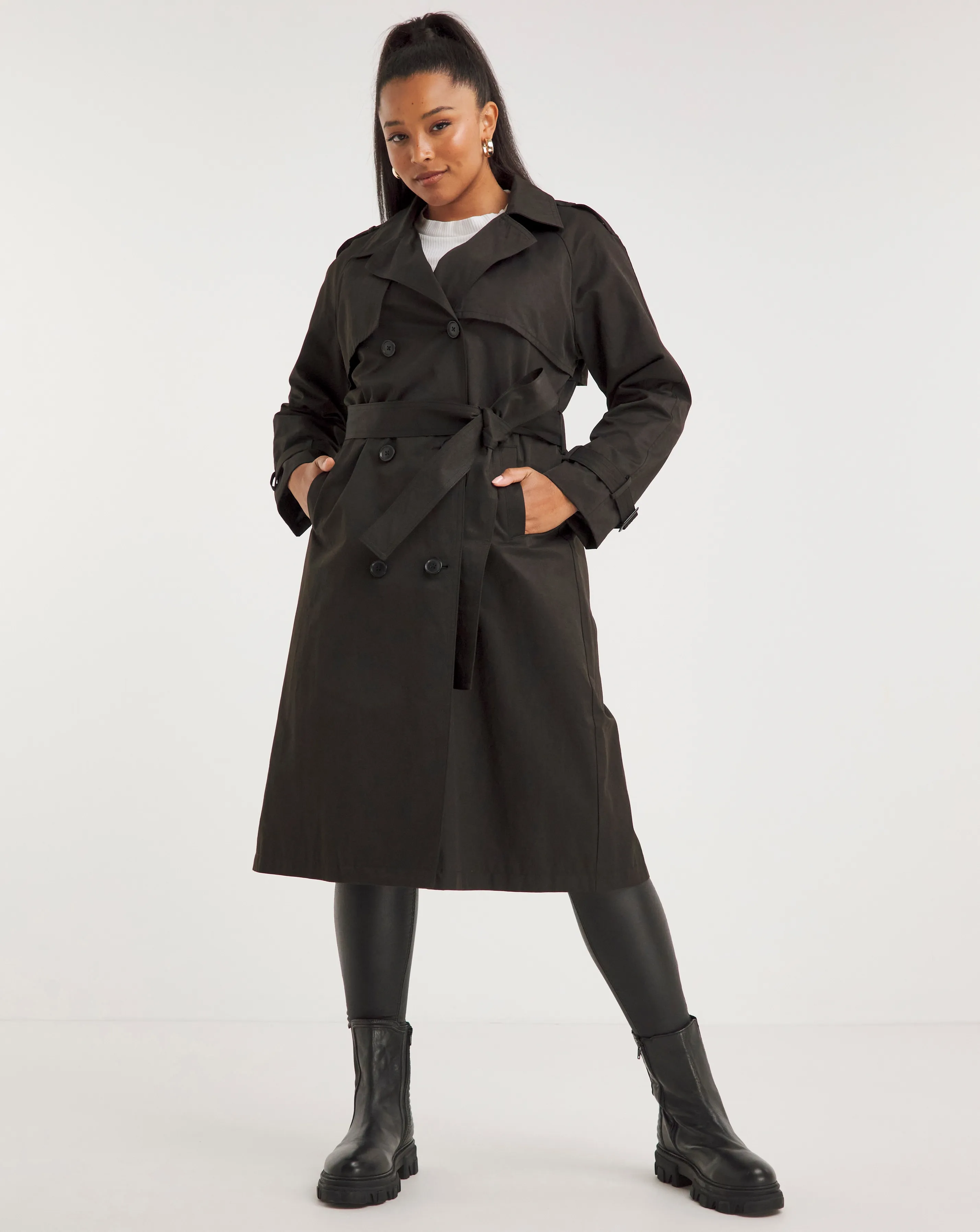 Black Trench Coat | Simply Be