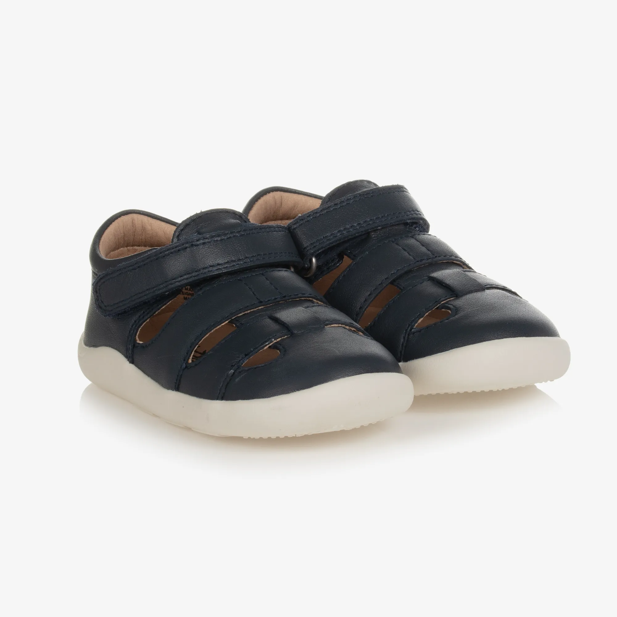 Boys Blue Leather First Walker Sandals