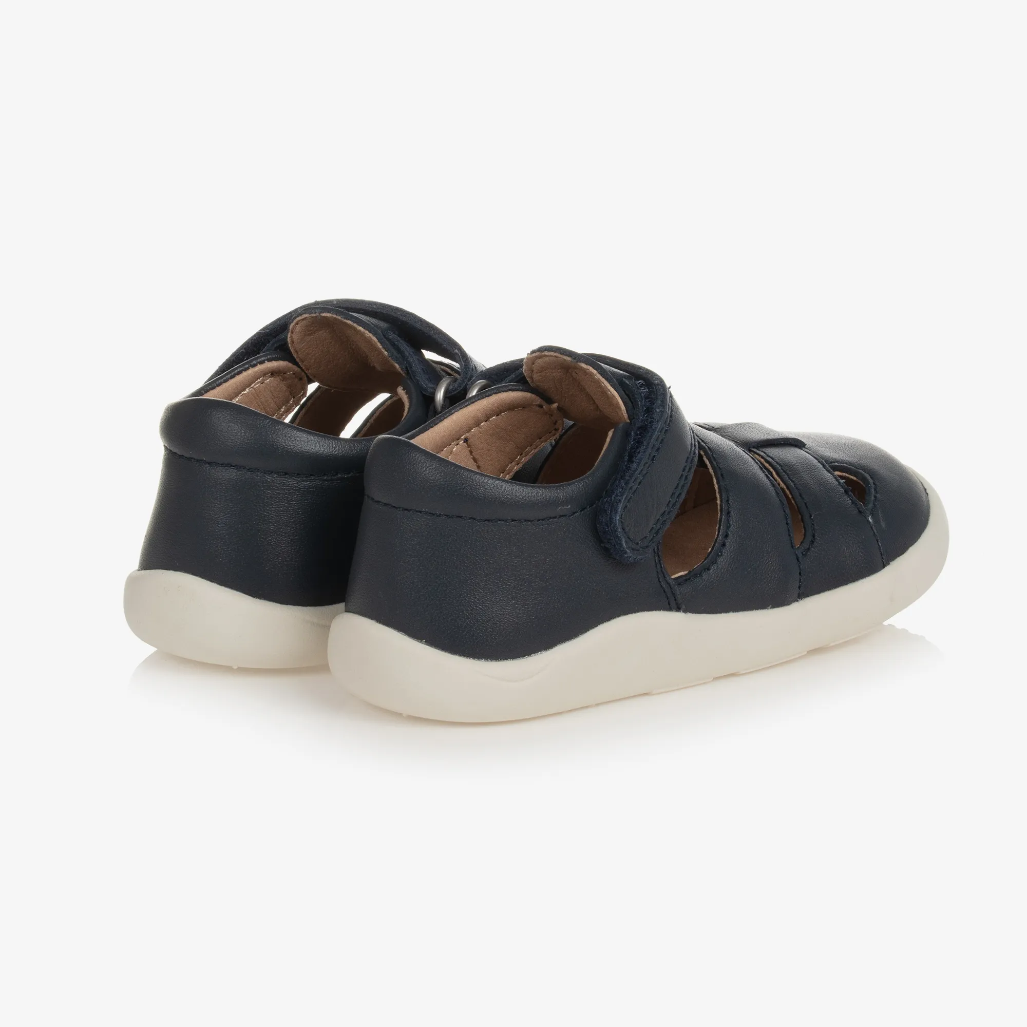 Boys Blue Leather First Walker Sandals