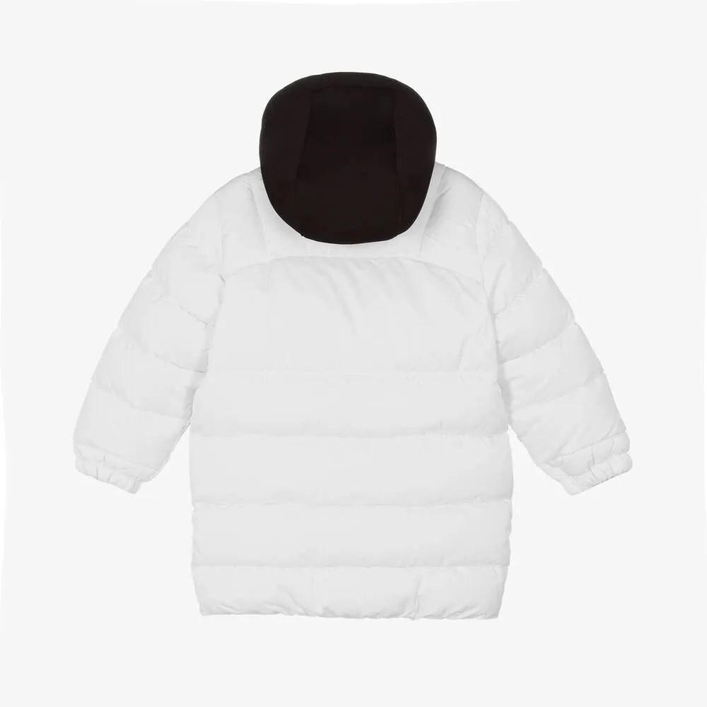 Boys White Logo Puffer Coat