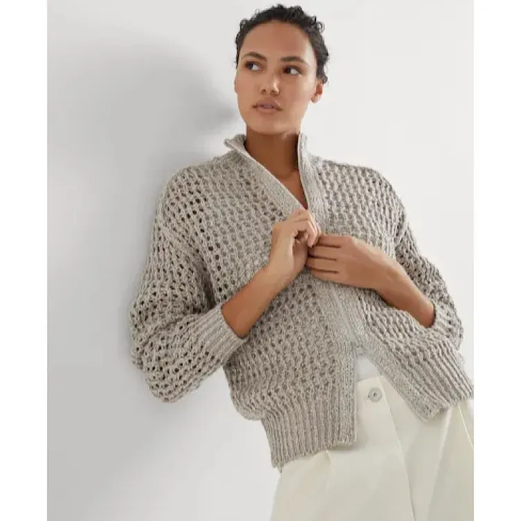 BRUNELLO CUCINELLI  |Casual Style Silk Linen Long Sleeves Elegant Style Cardigans