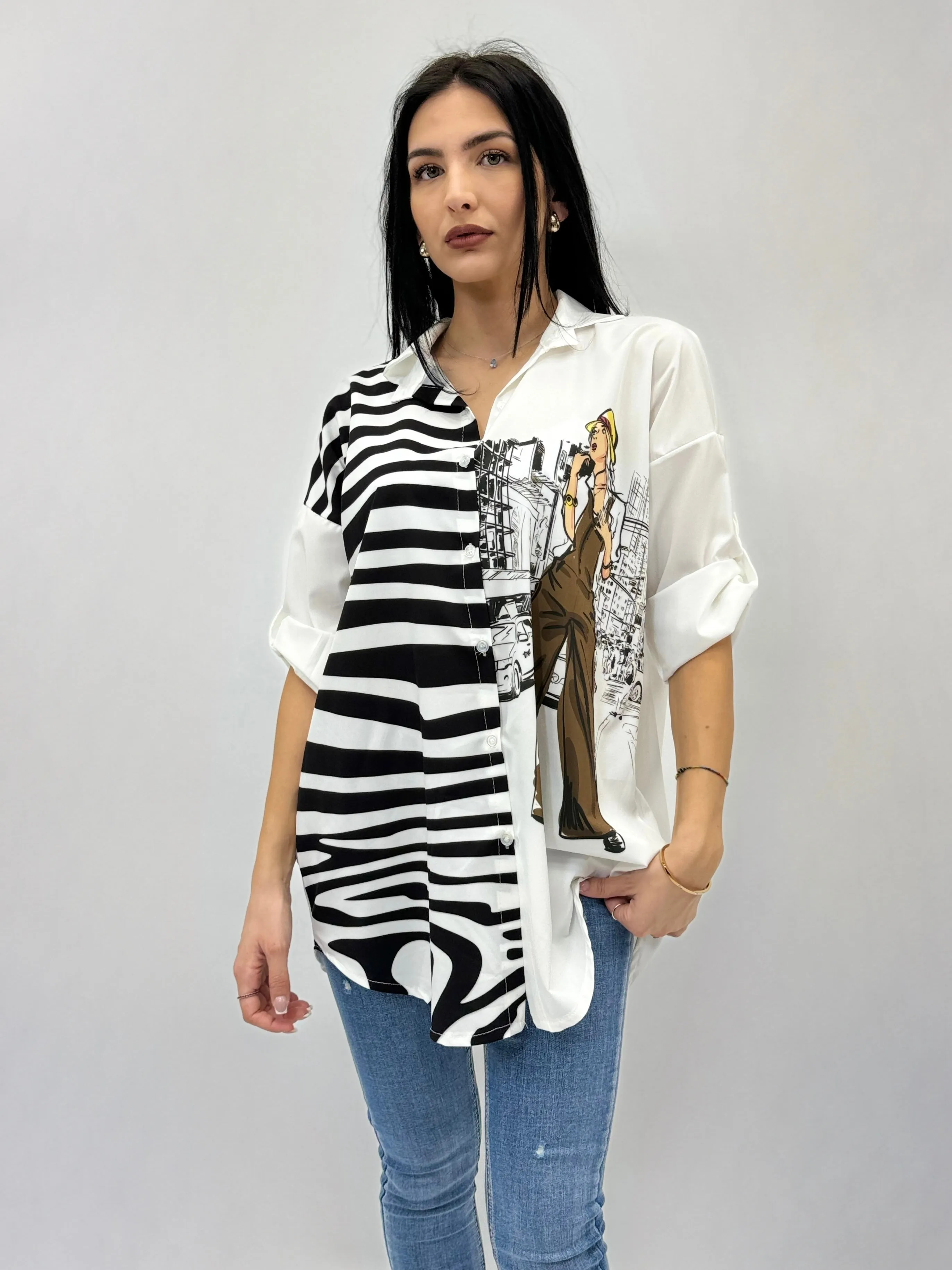 Camicia comoda con stampa