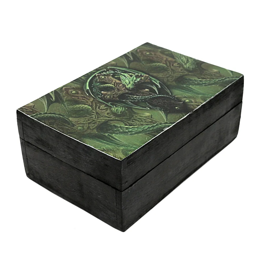 Celtic Cross with Dragon Wooden Box 4 x 6
