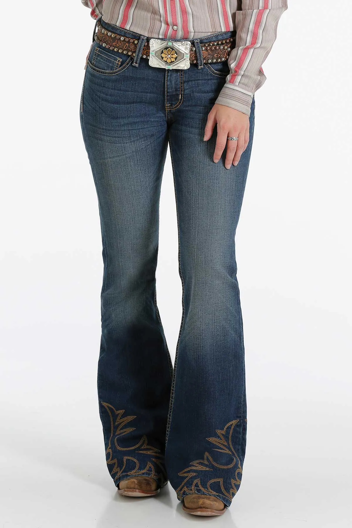 Cinch Womens Hannah Flare Dark Stone Jeans