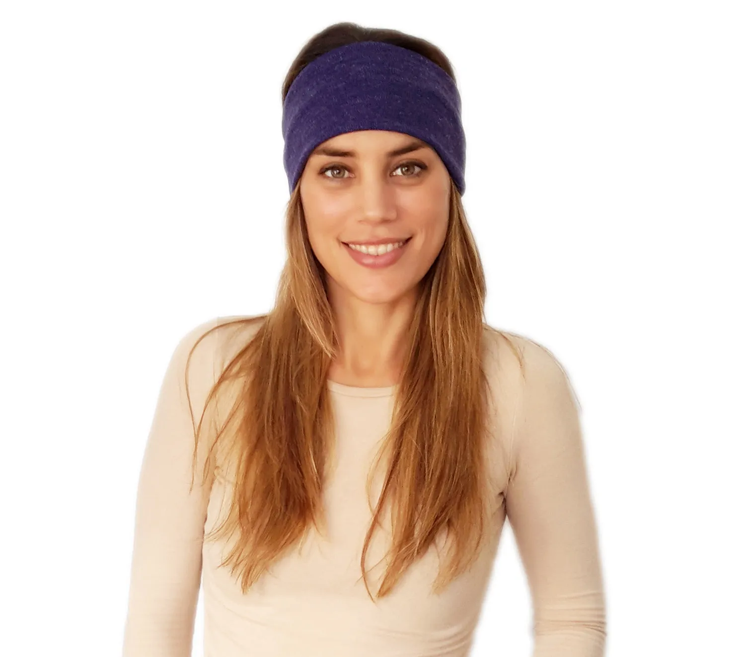 Cinta de Pelo Elástica con Nudo · Morado Jaspeado (Otoo-Invierno)
