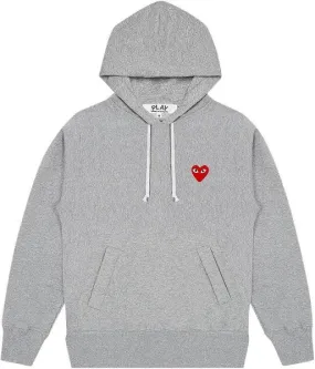 Comme des Garons PLAY Red Heart Pullover Hoody - Grey