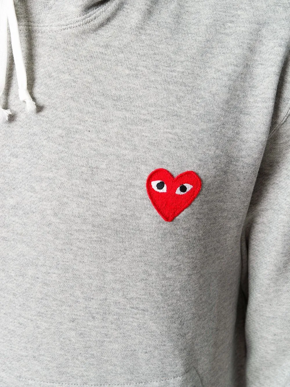 Comme des Garons PLAY Red Heart Pullover Hoody - Grey