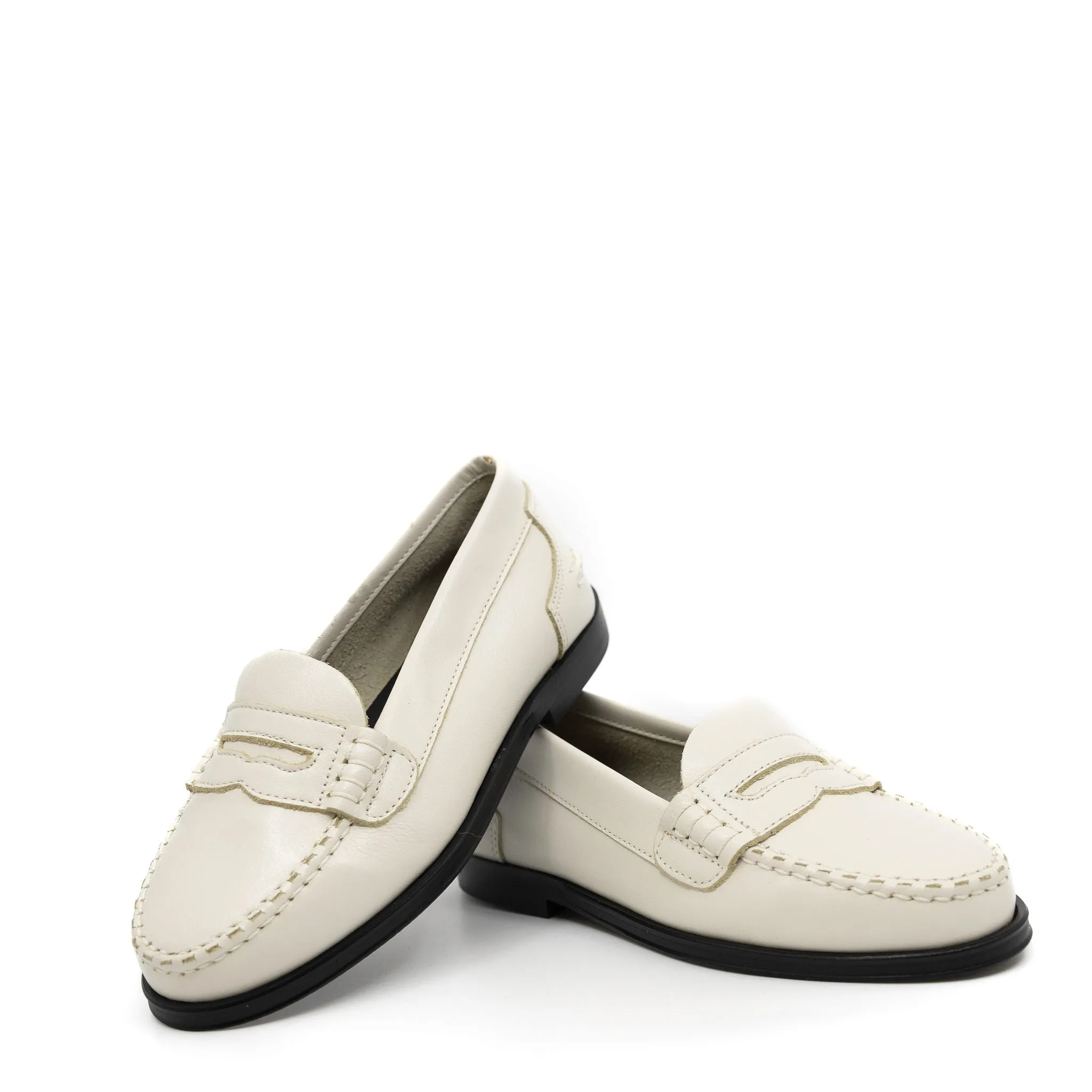 Confetti Off White Leather Penny Loafer