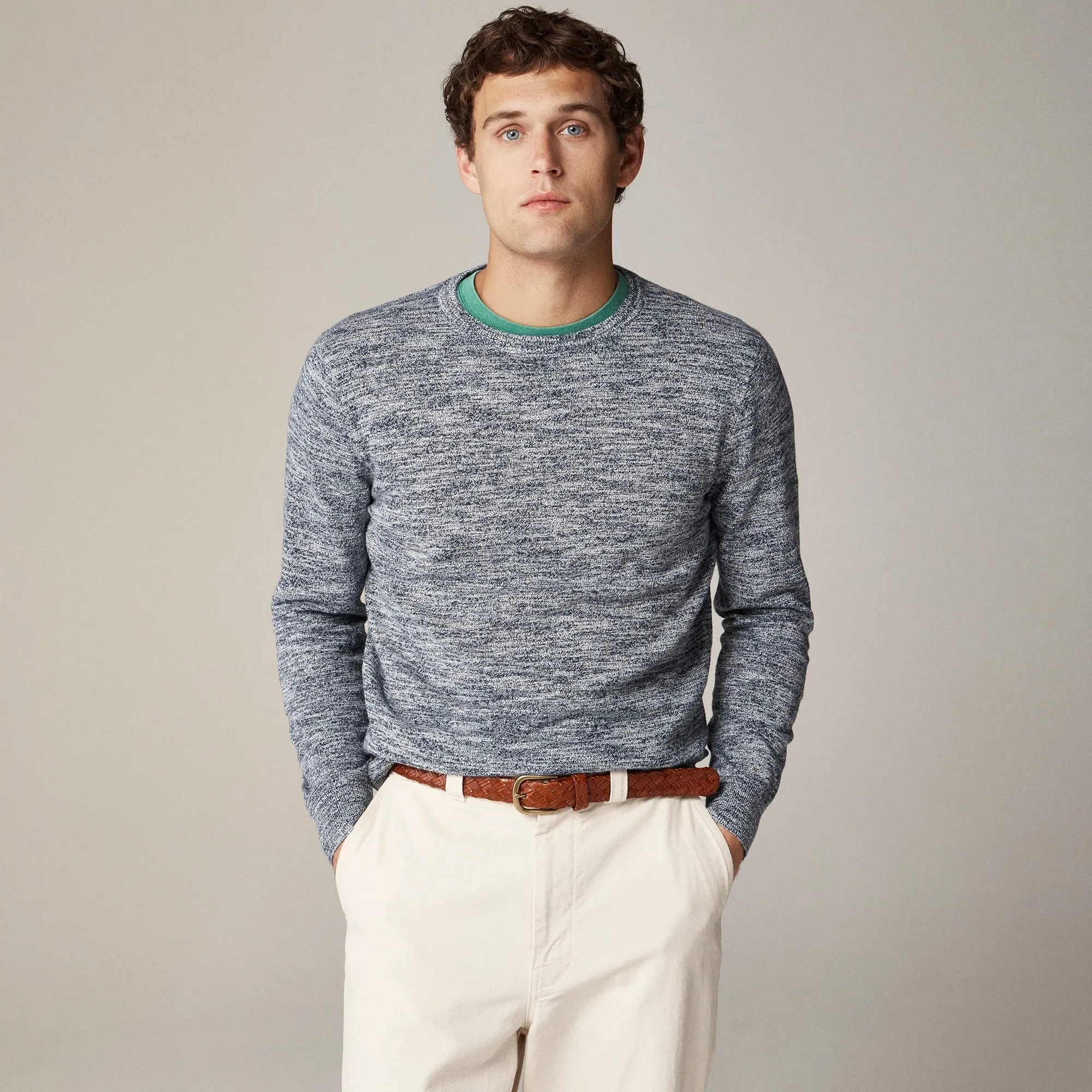 Cotton-blend crewneck sweater