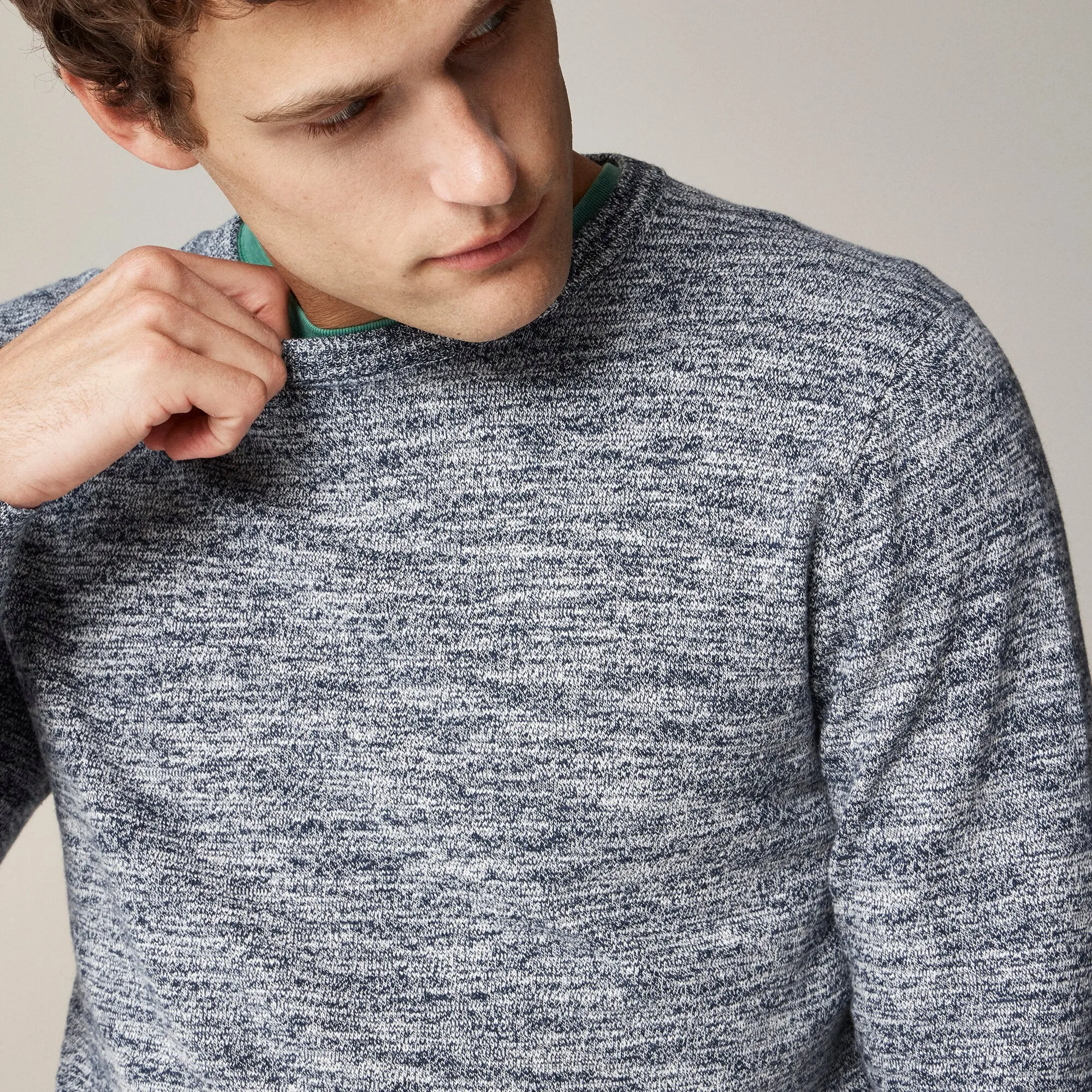 Cotton-blend crewneck sweater