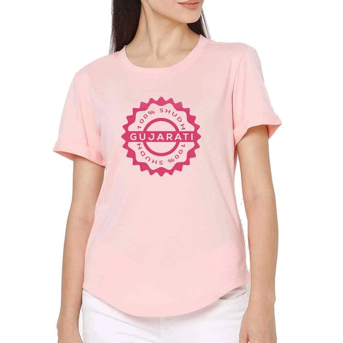Cute Tops City Tees Slogan tshirt - Shudh Gujarati