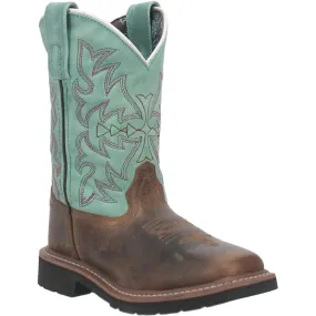 Dan Post Brown/Turq Western Boots