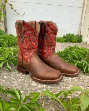 Dan Post Men's Killeen Tan & Red Square Toe Cowboy Boots DP4813