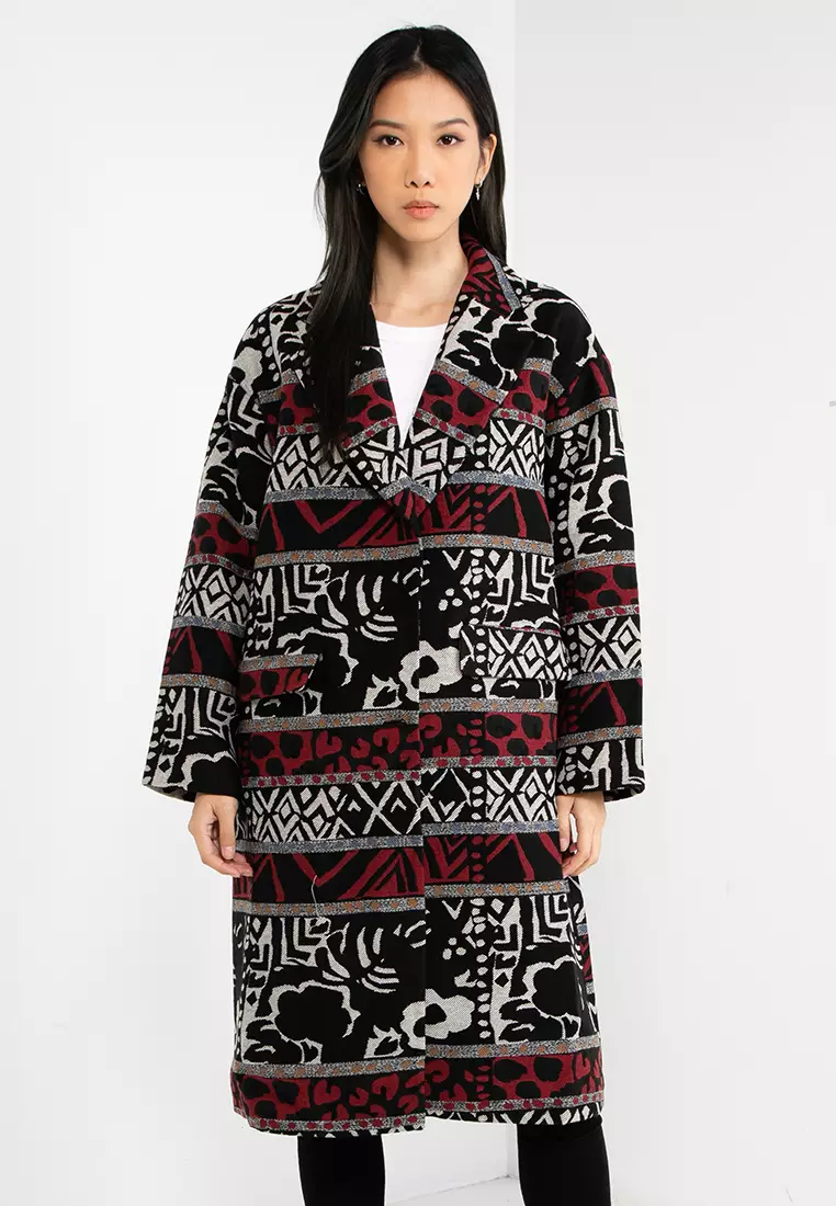 Desigual Dev Ethnic Long Coat