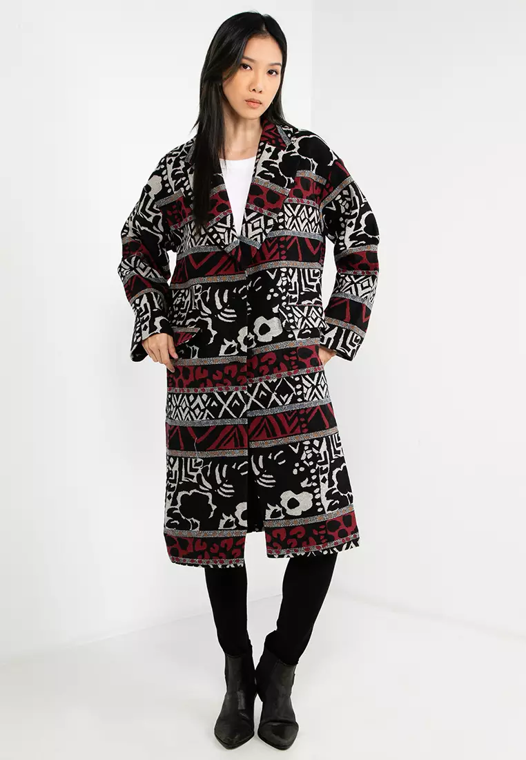 Desigual Dev Ethnic Long Coat