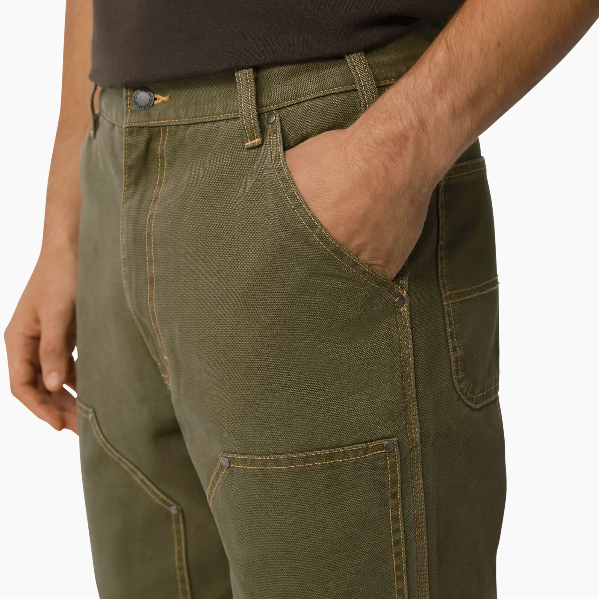 Dickies - Duck Contrast Stitch Double Front Pant - Stonewashed Military Green