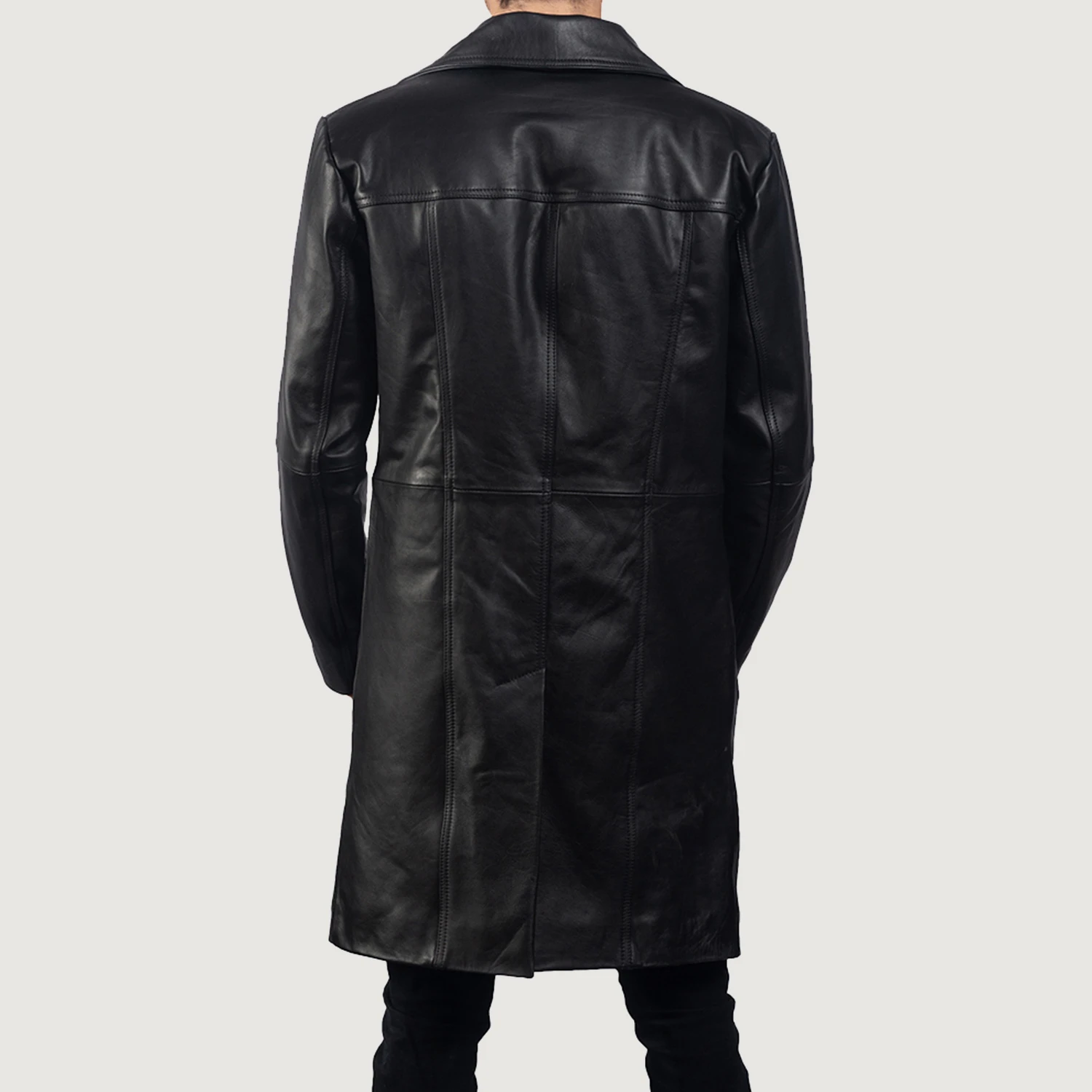 Don Long Black Leather Coat