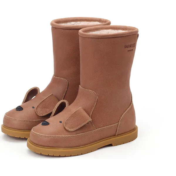 Donsje Amsterdam Wadudu Classic Lining & Dog Leather Boots, Hazelnut