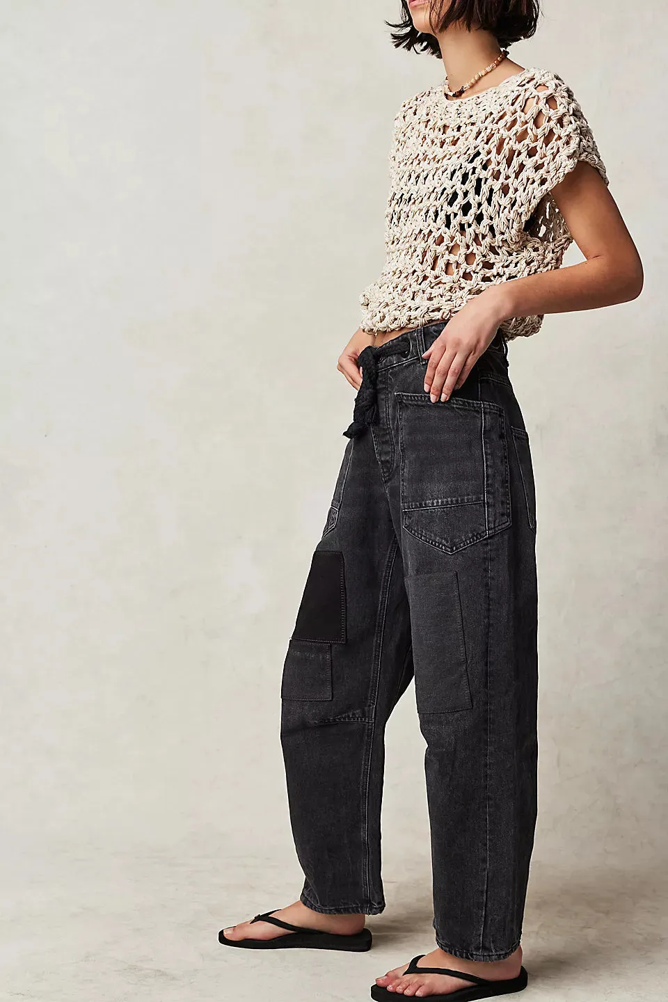 Free People Moxie Pull On Barrel Jeans