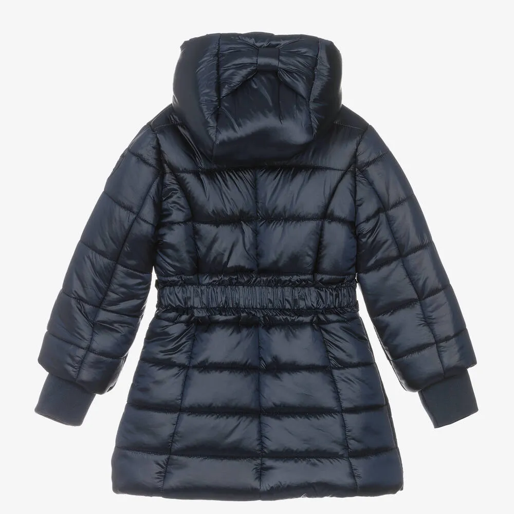 Girls Navy Blue Puffer Coat