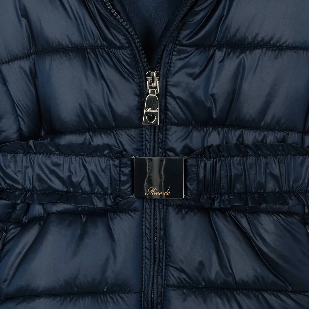 Girls Navy Blue Puffer Coat