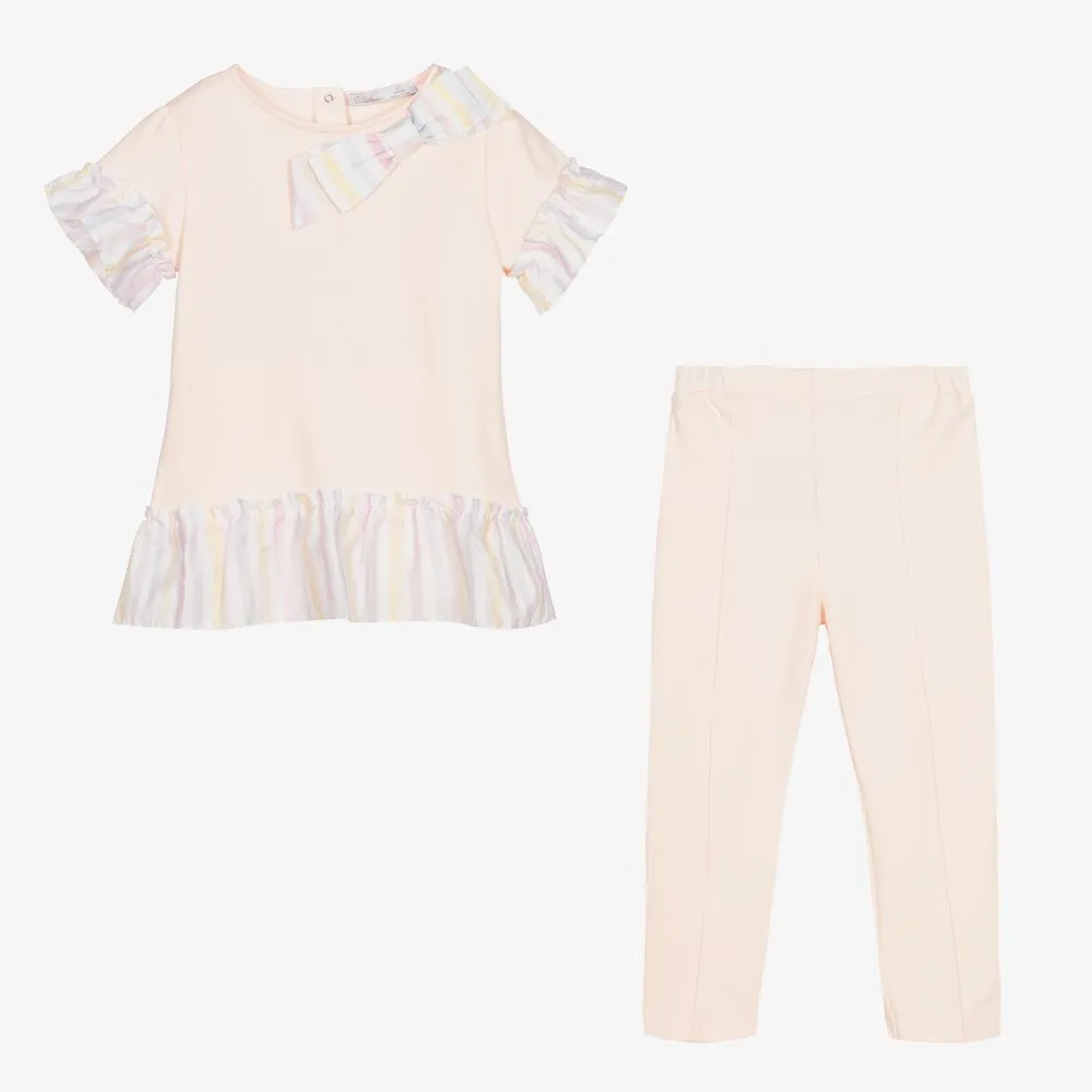 Girls Pale Pink Leggings Set