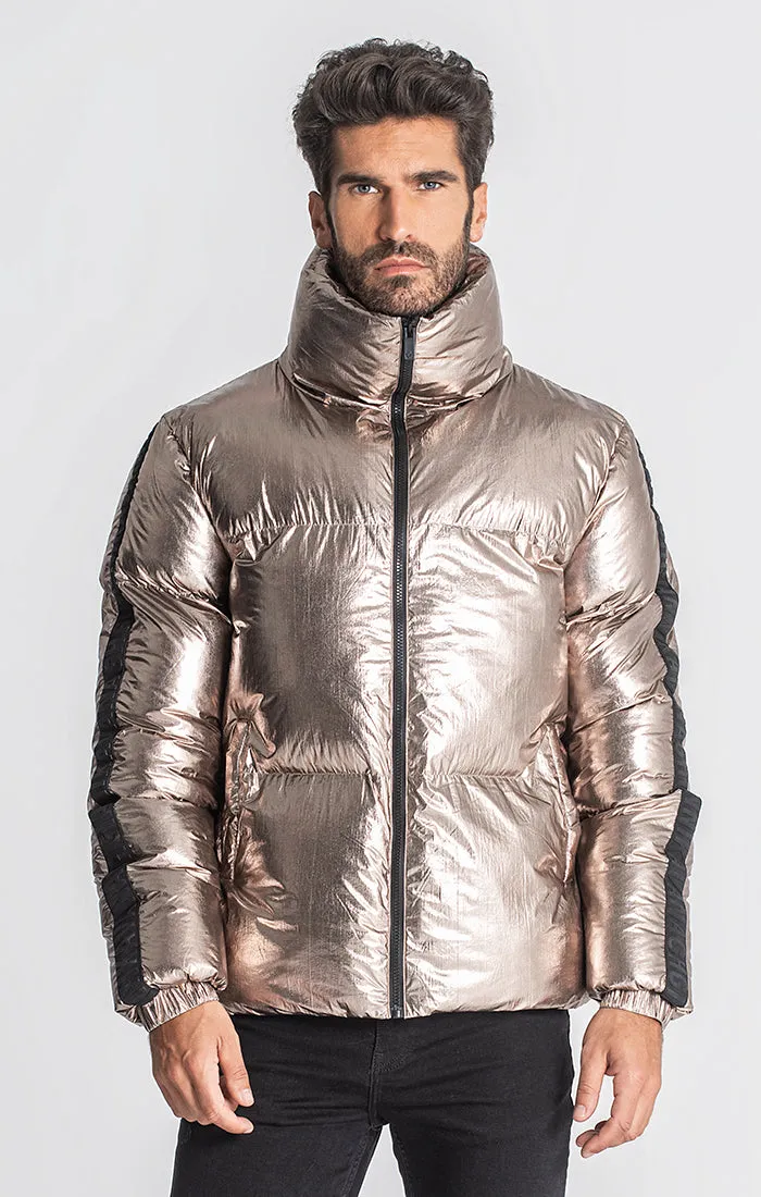 Gold Crypto Puffer Jacket