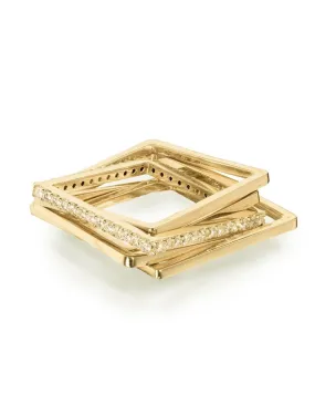 Gold Diamond Five Band Puzzle Ring