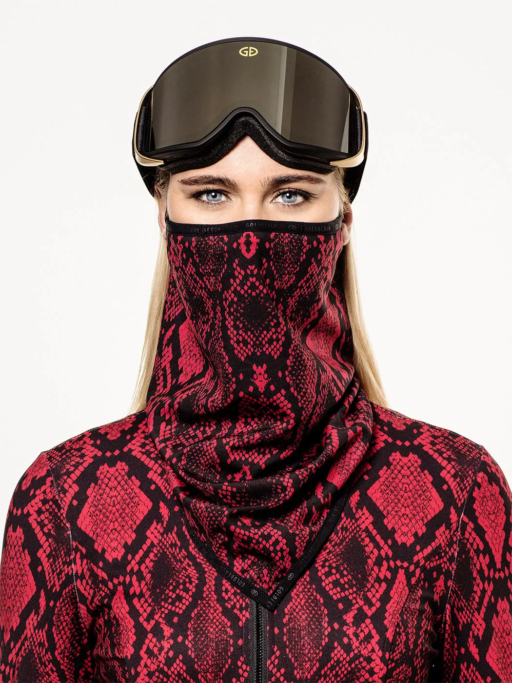 Goldbergh Marf Red Python Print Face Mask