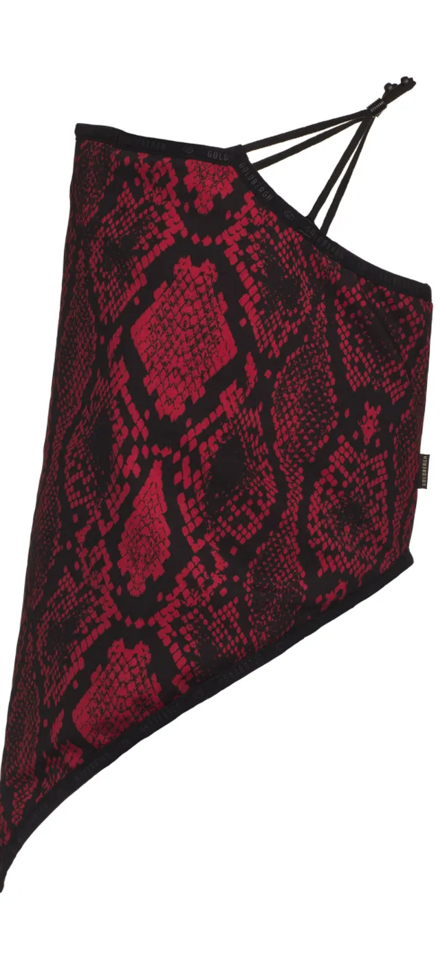 Goldbergh Marf Red Python Print Face Mask