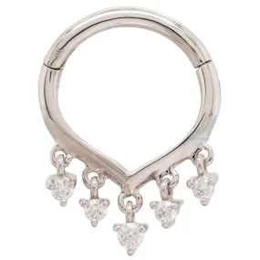 Guestlist Hinge Ring / Clicker in Gold with CZ's