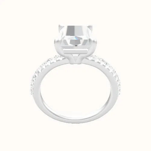 Half Pave Engagement Ring With Standard Four Prong Head