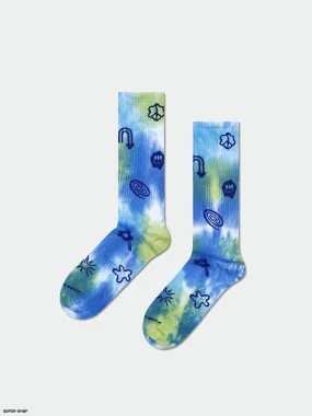 Happy Socks Socks Hyper Tie-Dye Sneaker (blue)