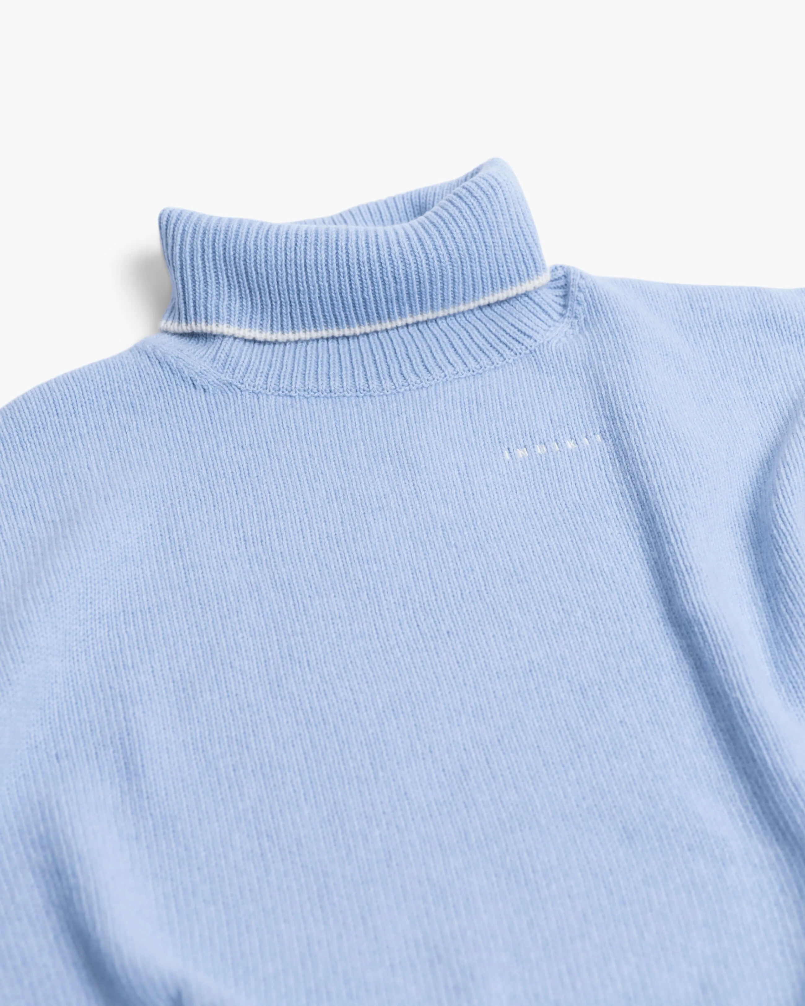  High Neck Knit Sweater Blue 