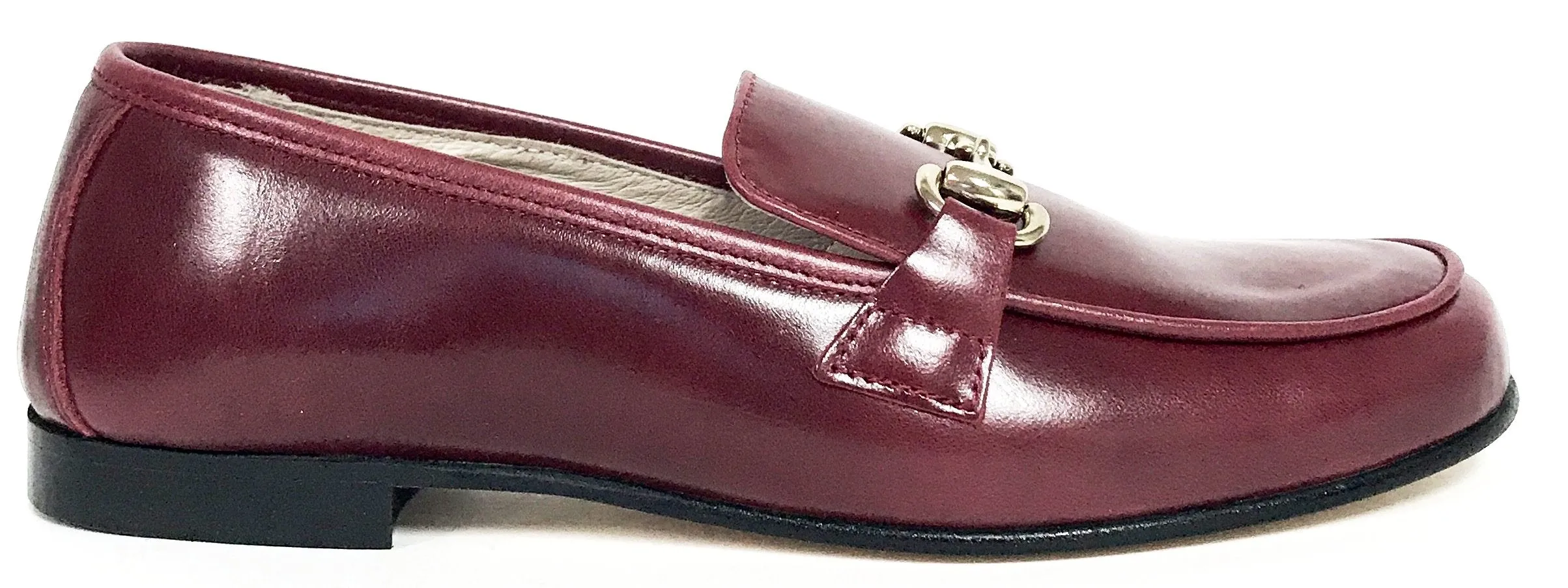 Hoo Burgundy Leather Chain Loafer