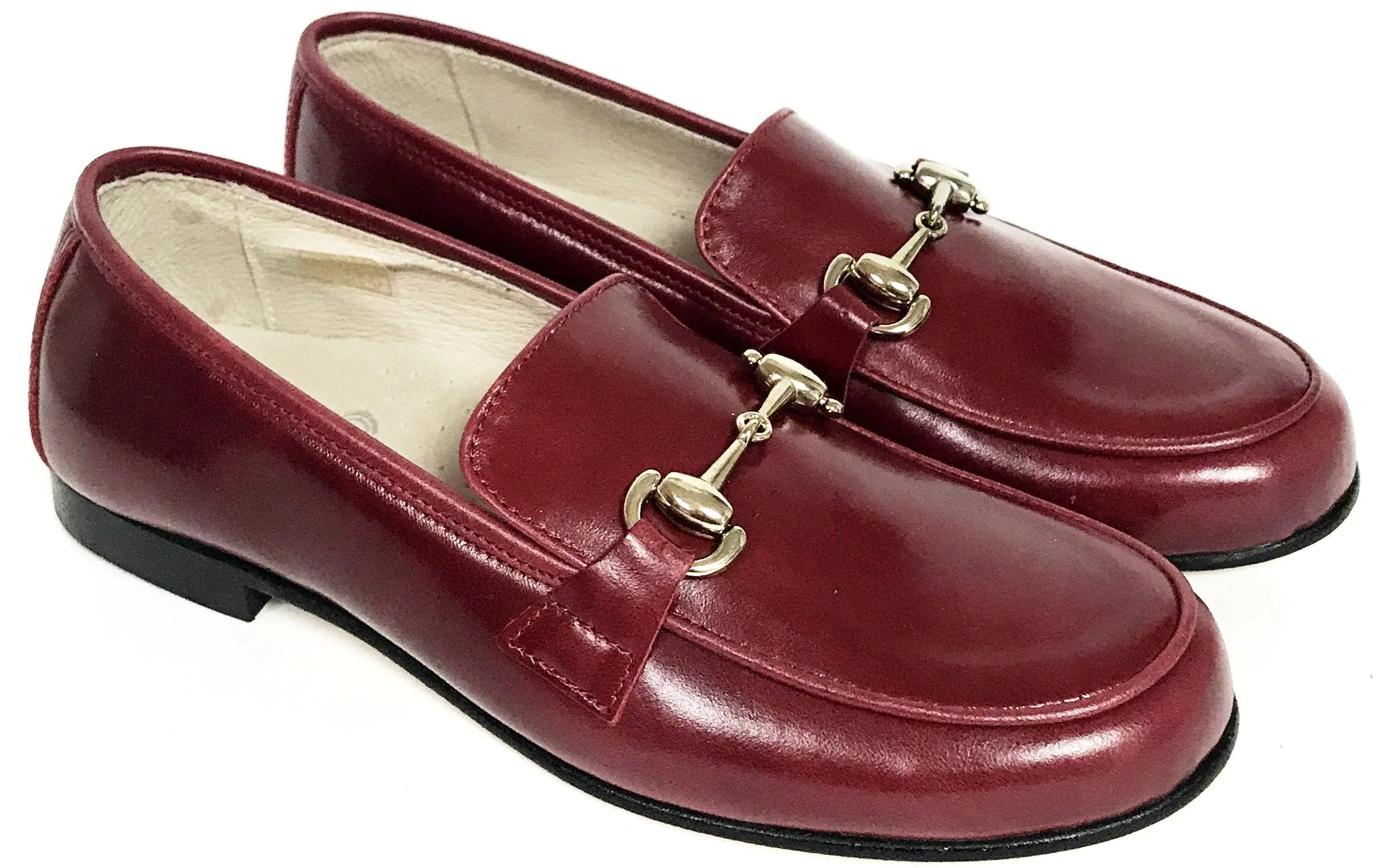 Hoo Burgundy Leather Chain Loafer