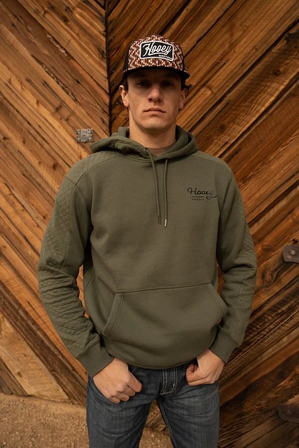 Hooey Men's Canyon Logo Hoody in Olive