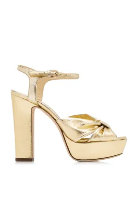 Jimmy Choo Heloise Metallic Leather Platform Sandals
