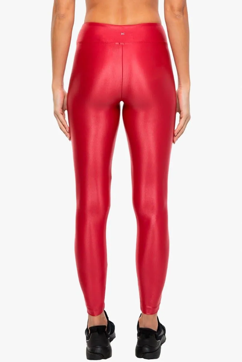 Koral Activewear Lustrous High Rise Legging - Crimson Red